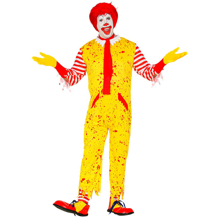 Costume di Halloween da clown giallo per uomo