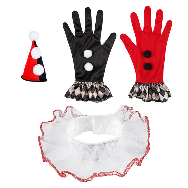 Set di accessori per Halloween Nero Rosso Arlecchino