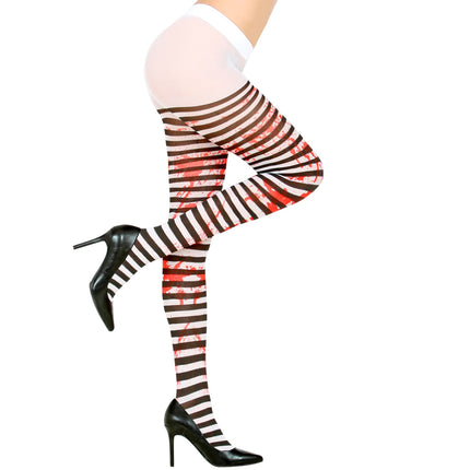 Collant di Halloween Bianco Nero Sangue