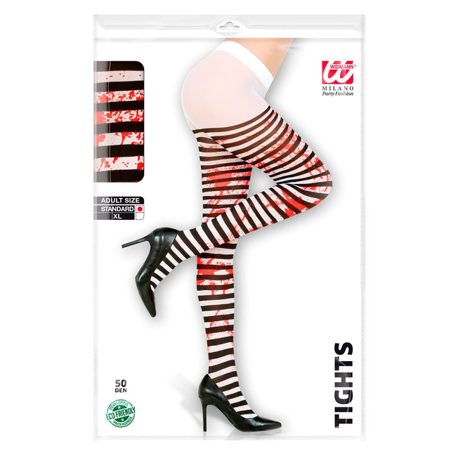 Collant di Halloween Bianco Nero Sangue