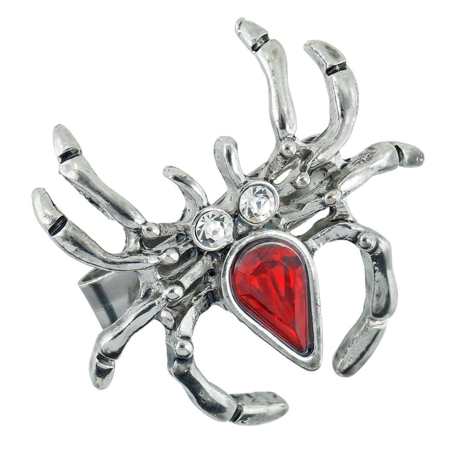 Anello di Halloween con ragno e pietra preziosa