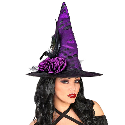 Cappello Halloween Strega Viola