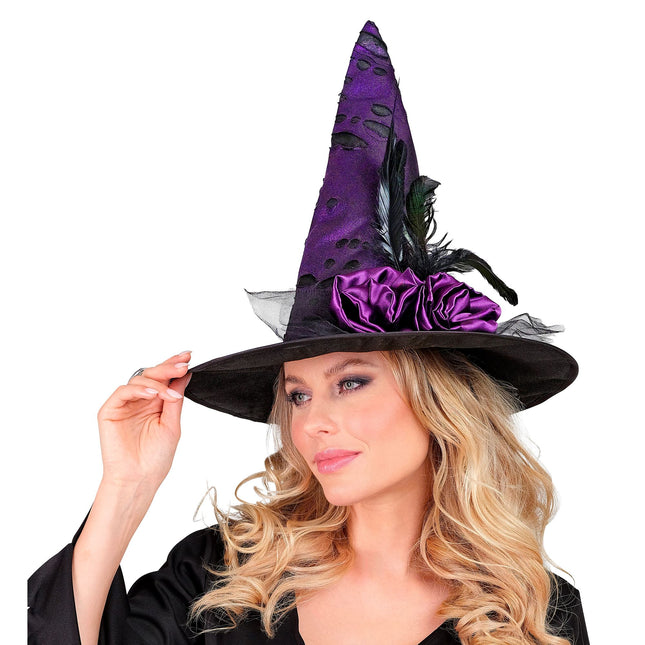 Cappello Halloween Strega Viola