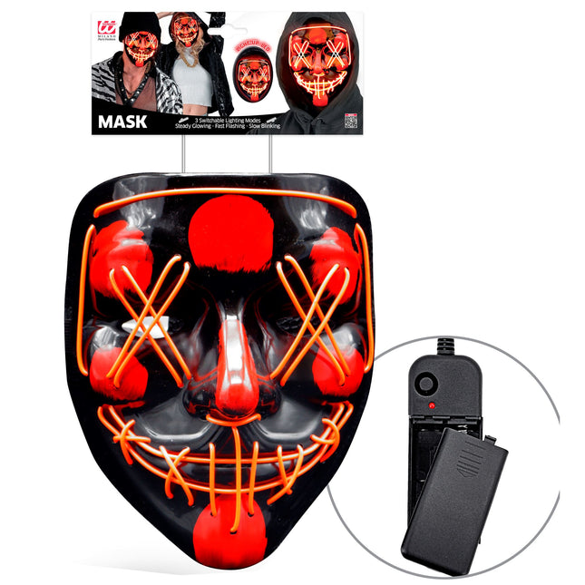 Maschera di Halloween rossa con luce