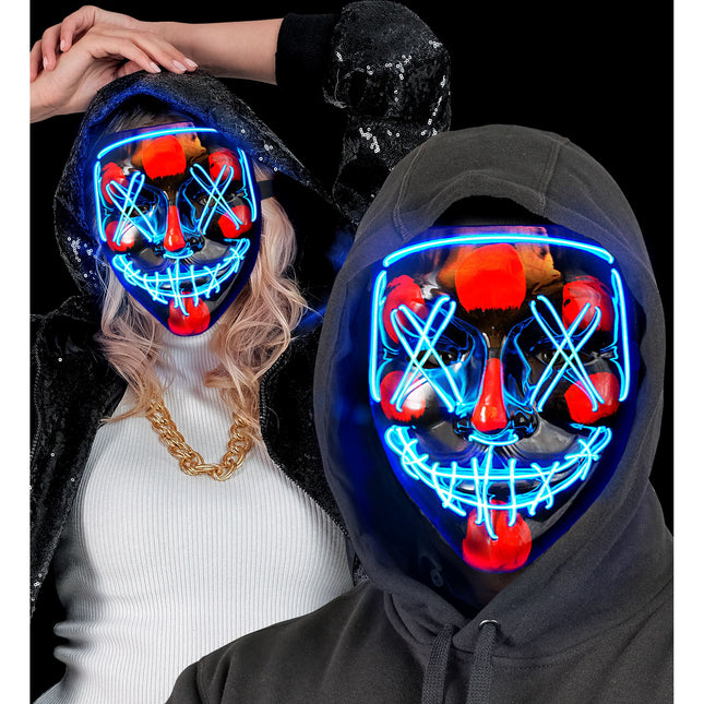 Maschera di Halloween blu con luce