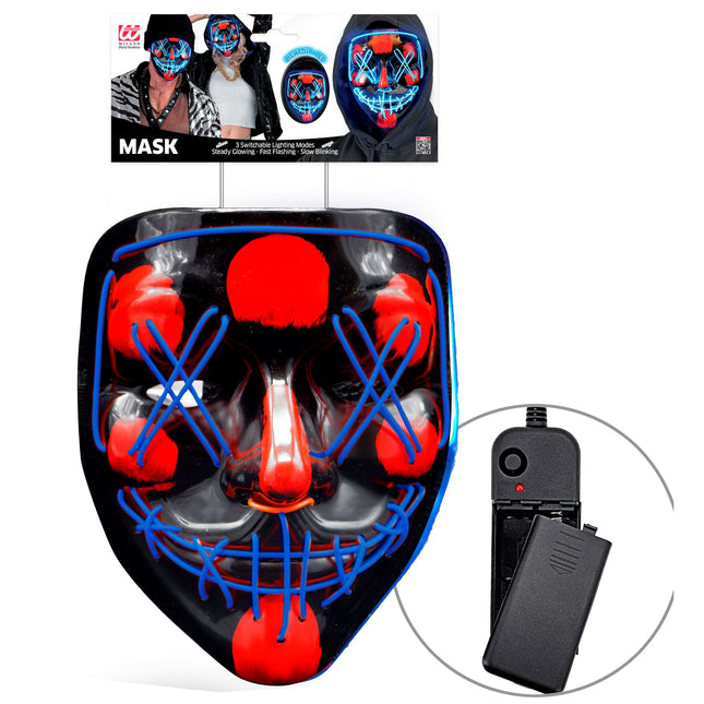 Maschera di Halloween blu con luce