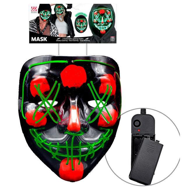 Maschera di Halloween verde con luce
