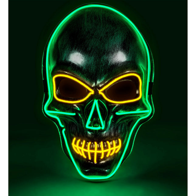Maschera di Halloween Teschio d'argento con luce