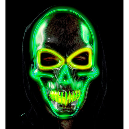 Maschera di Halloween Teschio d'argento con luce
