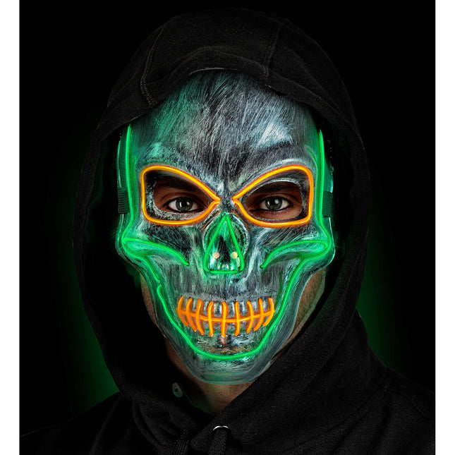 Maschera di Halloween Teschio d'argento con luce