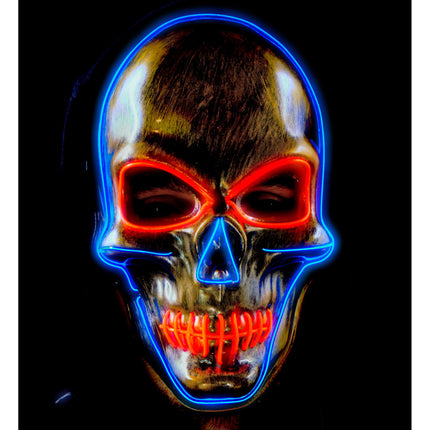Maschera di Halloween Teschio colorato con luce
