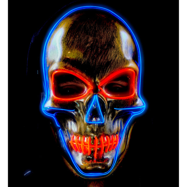 Maschera di Halloween Teschio colorato con luce
