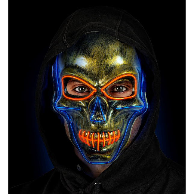 Maschera di Halloween Teschio colorato con luce