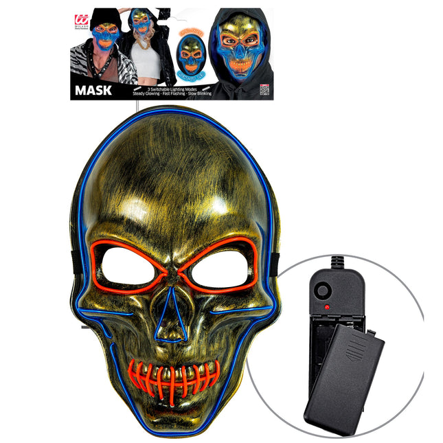 Maschera di Halloween Teschio colorato con luce