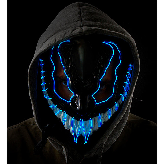 Maschera di Halloween mostro blu con luce