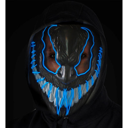 Maschera di Halloween mostro blu con luce