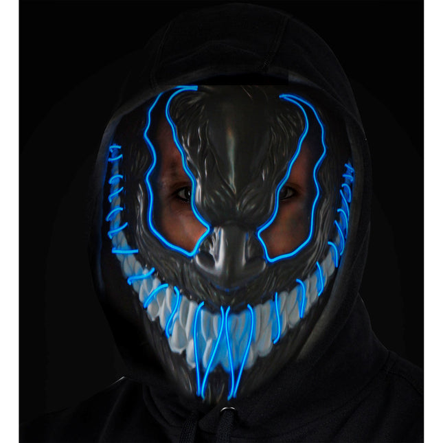 Maschera di Halloween mostro blu con luce