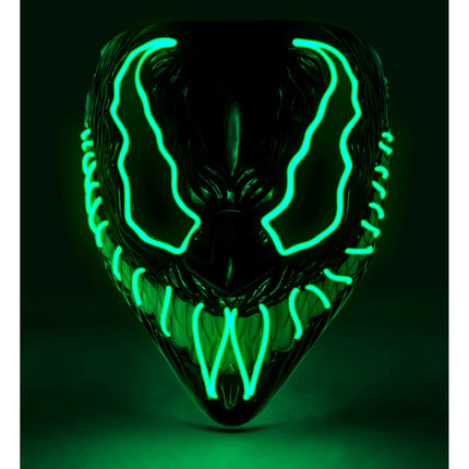 Maschera di Halloween mostro verde con luce