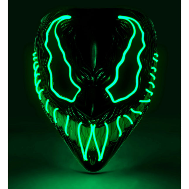 Maschera di Halloween mostro verde con luce