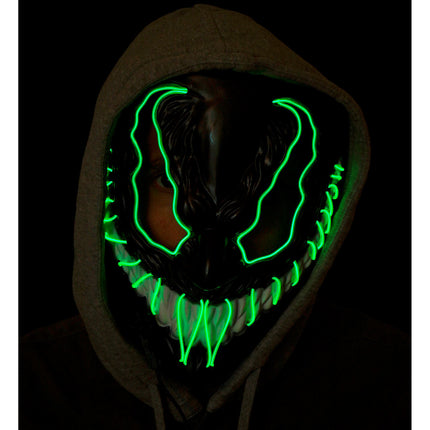 Maschera di Halloween mostro verde con luce