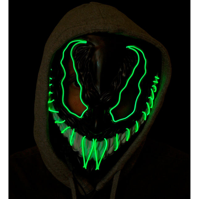 Maschera di Halloween mostro verde con luce