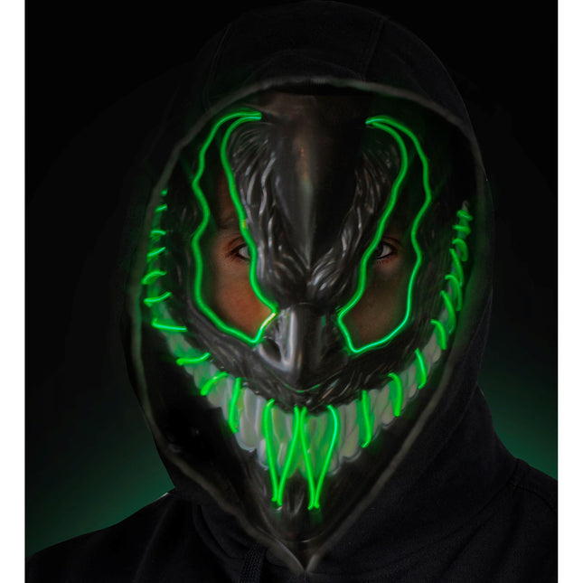 Maschera di Halloween mostro verde con luce