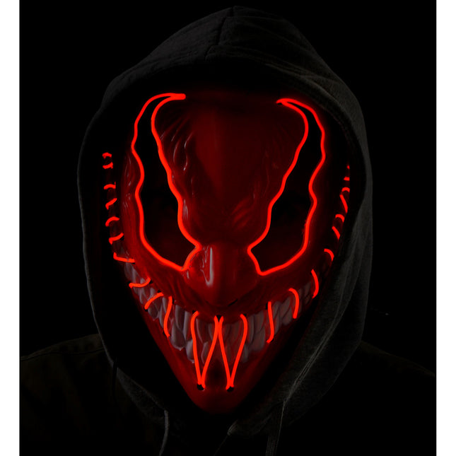Maschera di Halloween mostro rosso con luce