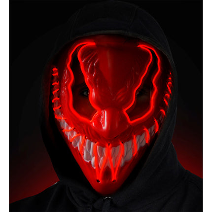 Maschera di Halloween mostro rosso con luce