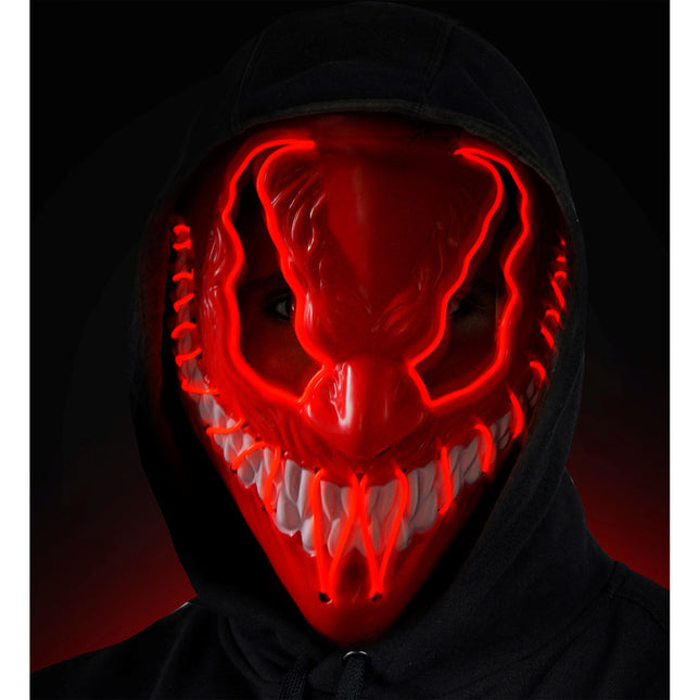 Maschera di Halloween mostro rosso con luce