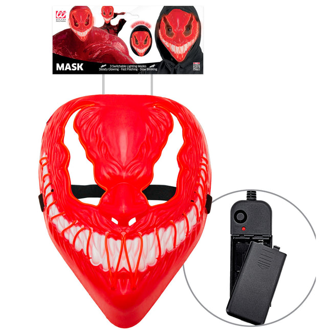 Maschera di Halloween mostro rosso con luce