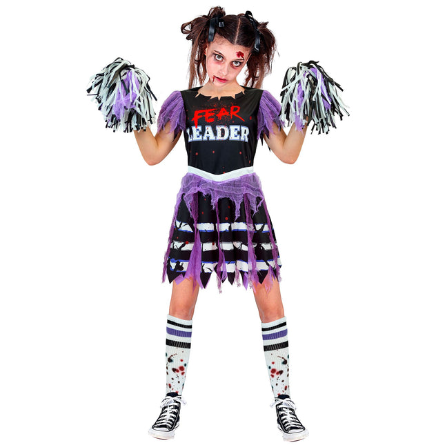 Vestito Halloween Ragazza Zombie Cheerleader 5 pezzi