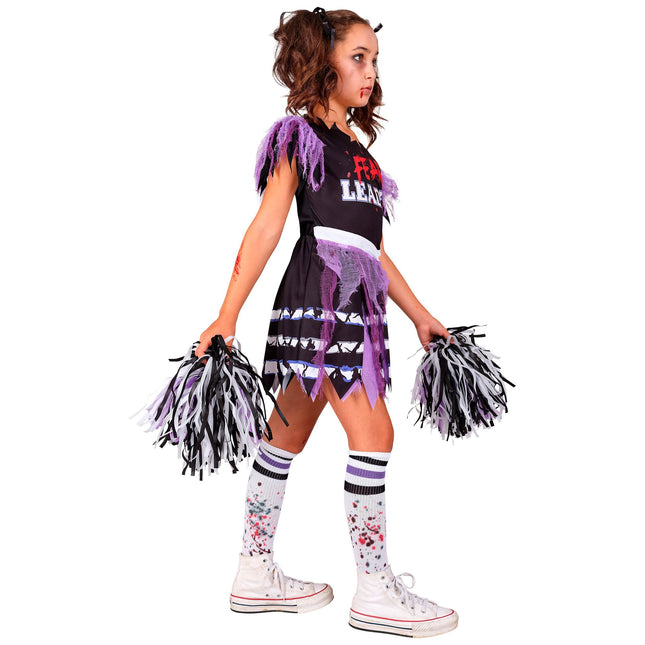 Vestito Halloween Ragazza Zombie Cheerleader 5 pezzi