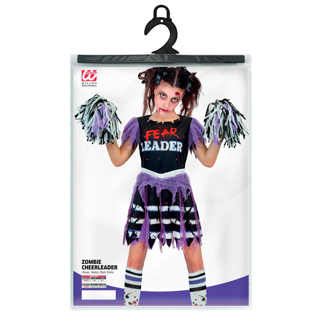 Vestito Halloween Ragazza Zombie Cheerleader 5 pezzi