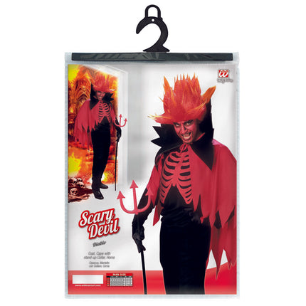 Costume di Halloween Rosso Nero da Uomo Spaventoso Diavolo