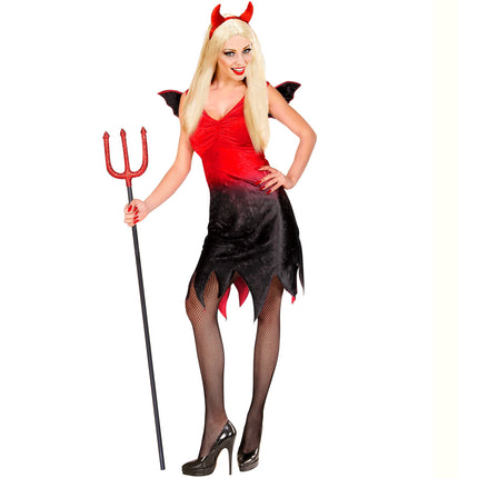 Vestito di Halloween Rosso Nero Donna Sexy Diavolo