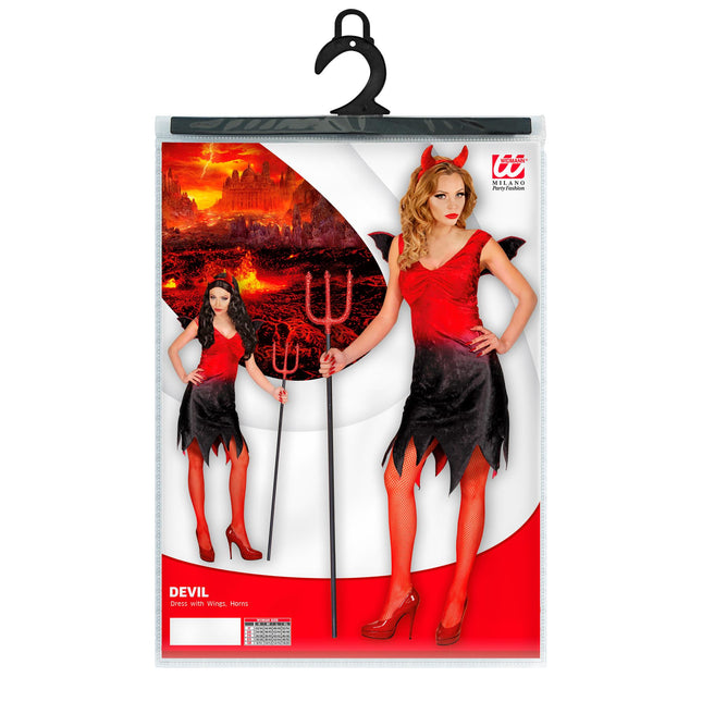 Vestito di Halloween Rosso Nero Donna Sexy Diavolo