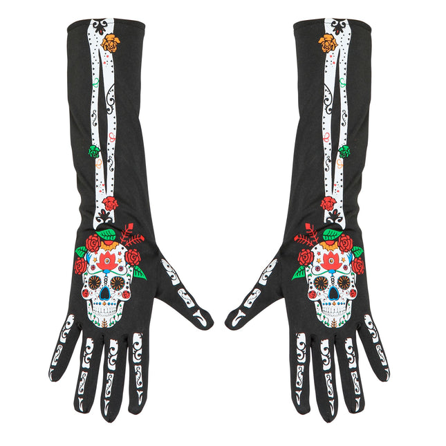 Guanti Dia De Los Muertos 40cm