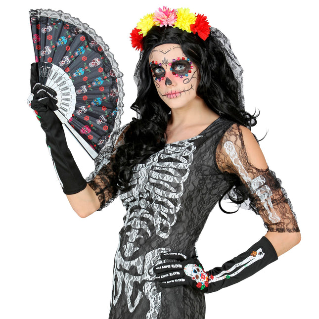Guanti Dia De Los Muertos 40cm