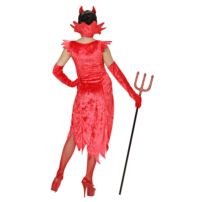Vestito di Halloween Diavolo Rosso di Velluto