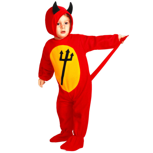 Costume Halloween Baby Devil rosso 2 pezzi