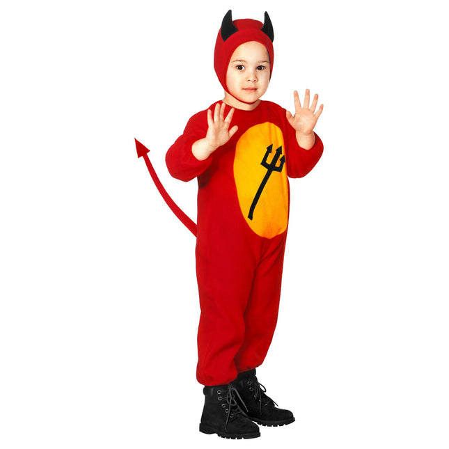 Costume Halloween Baby Devil rosso 2 pezzi