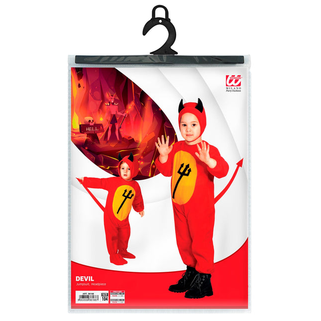Costume Halloween Baby Devil rosso 2 pezzi