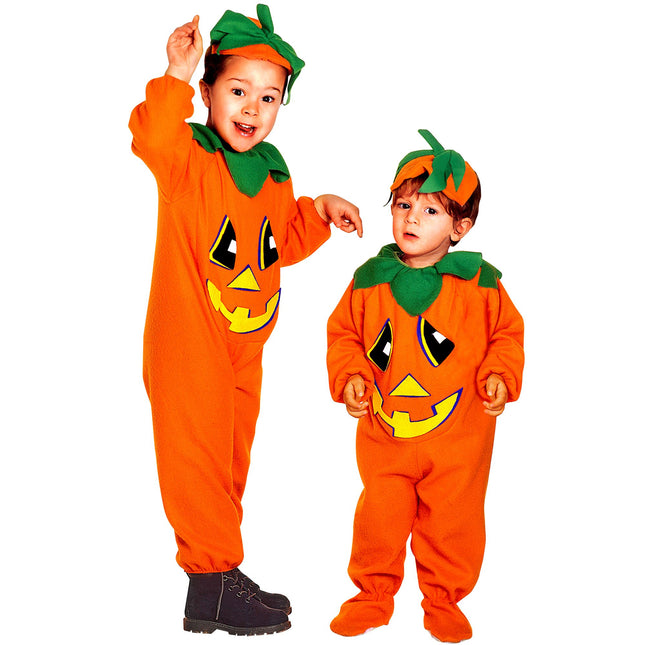 Costume di Halloween arancione da bambino Zucca 2 pezzi