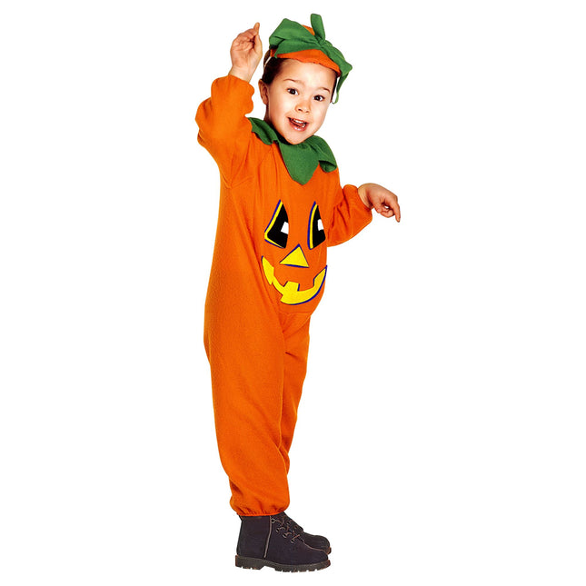 Costume di Halloween arancione da bambino Zucca 2 pezzi