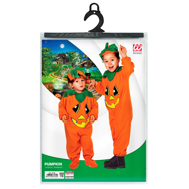 Costume di Halloween arancione da bambino Zucca 2 pezzi
