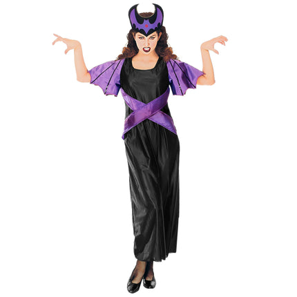 Vestito di Halloween Nero Viola Donna Diavolo