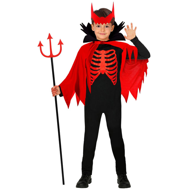 Costume Halloween Diavolo Nero Rosso Ragazzo