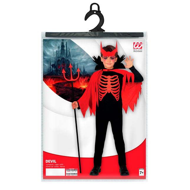 Costume Halloween Diavolo Nero Rosso Ragazzo