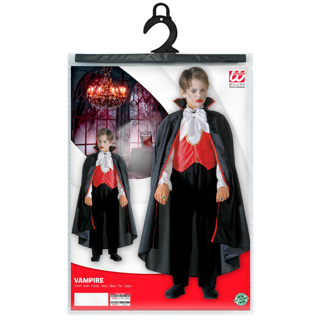 Costume di Halloween Nero Rosso Ragazzo Dracula