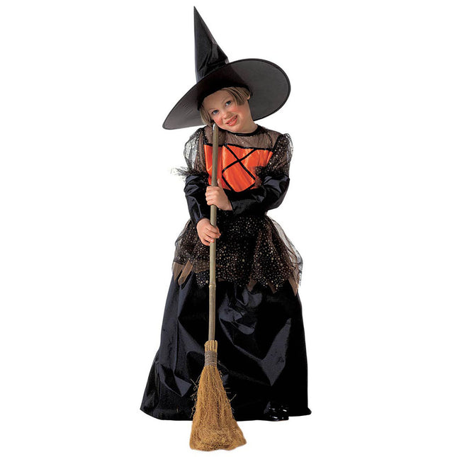 Vestito di Halloween Nero Ragazza Strega 2 pezzi